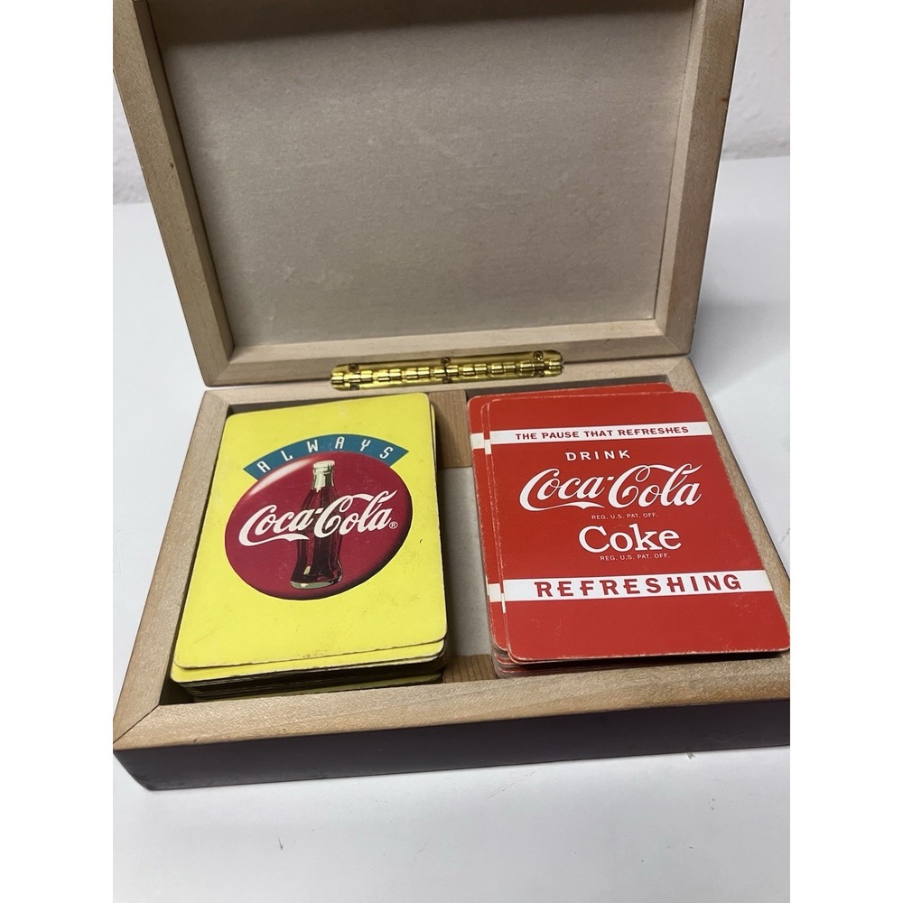 Vintage Box AND Lot Of 2 Decks Bicycle Playing Cards Coca‎ Cola Collectible